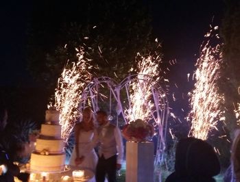 Kuchenanschnitt, Feuerwerk, Hochzeit, Gourmet-Catering